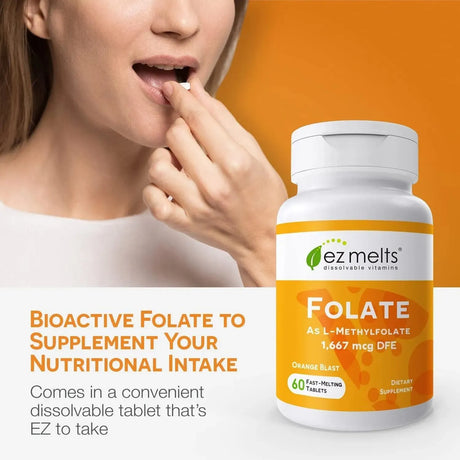 EZ MELTS - EZ Melts Dissolvable Folate 1,667mcg 60 Tabletas - The Red Vitamin MX - Suplementos Alimenticios - {{ shop.shopifyCountryName }}