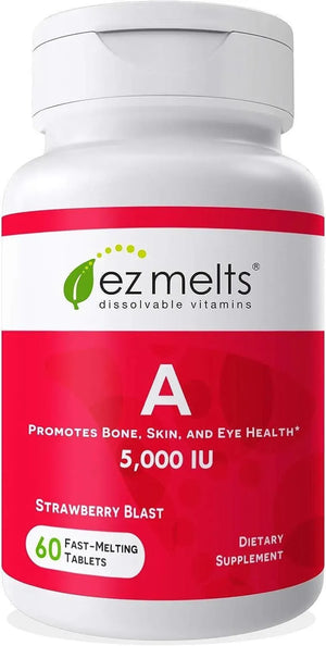 EZ MELTS - EZ Melts Dissolvable Vitamin A 5,000 IU 60 Tabletas Disolubles - The Red Vitamin MX - Suplementos Alimenticios - {{ shop.shopifyCountryName }}