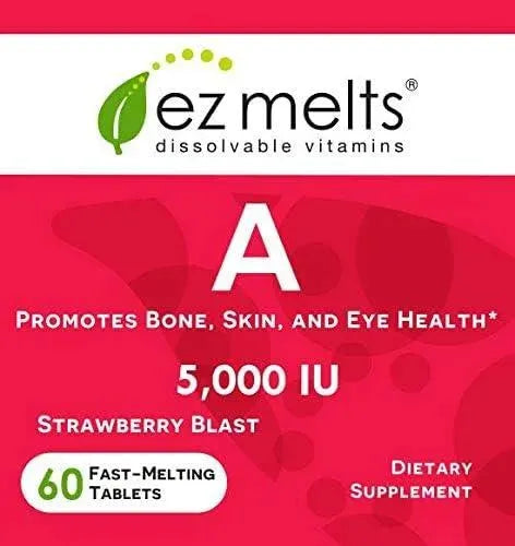 EZ MELTS - EZ Melts Dissolvable Vitamin A 5,000 IU 60 Tabletas Disolubles - The Red Vitamin MX - Suplementos Alimenticios - {{ shop.shopifyCountryName }}