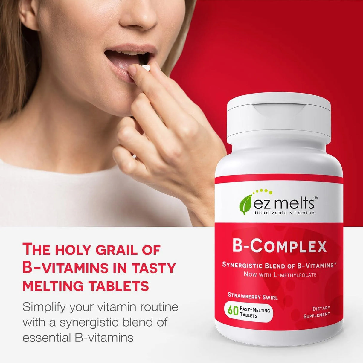 EZ MELTS - EZ Melts Dissolvable Vitamin B-Complex 60 Tabletas - The Red Vitamin MX - Suplementos Alimenticios - {{ shop.shopifyCountryName }}