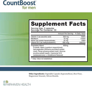 FAIRHAVEN HEALTH - Fairhaven Health CountBoost for Men 60 Capsulas - The Red Vitamin MX - Suplementos Alimenticios - {{ shop.shopifyCountryName }}