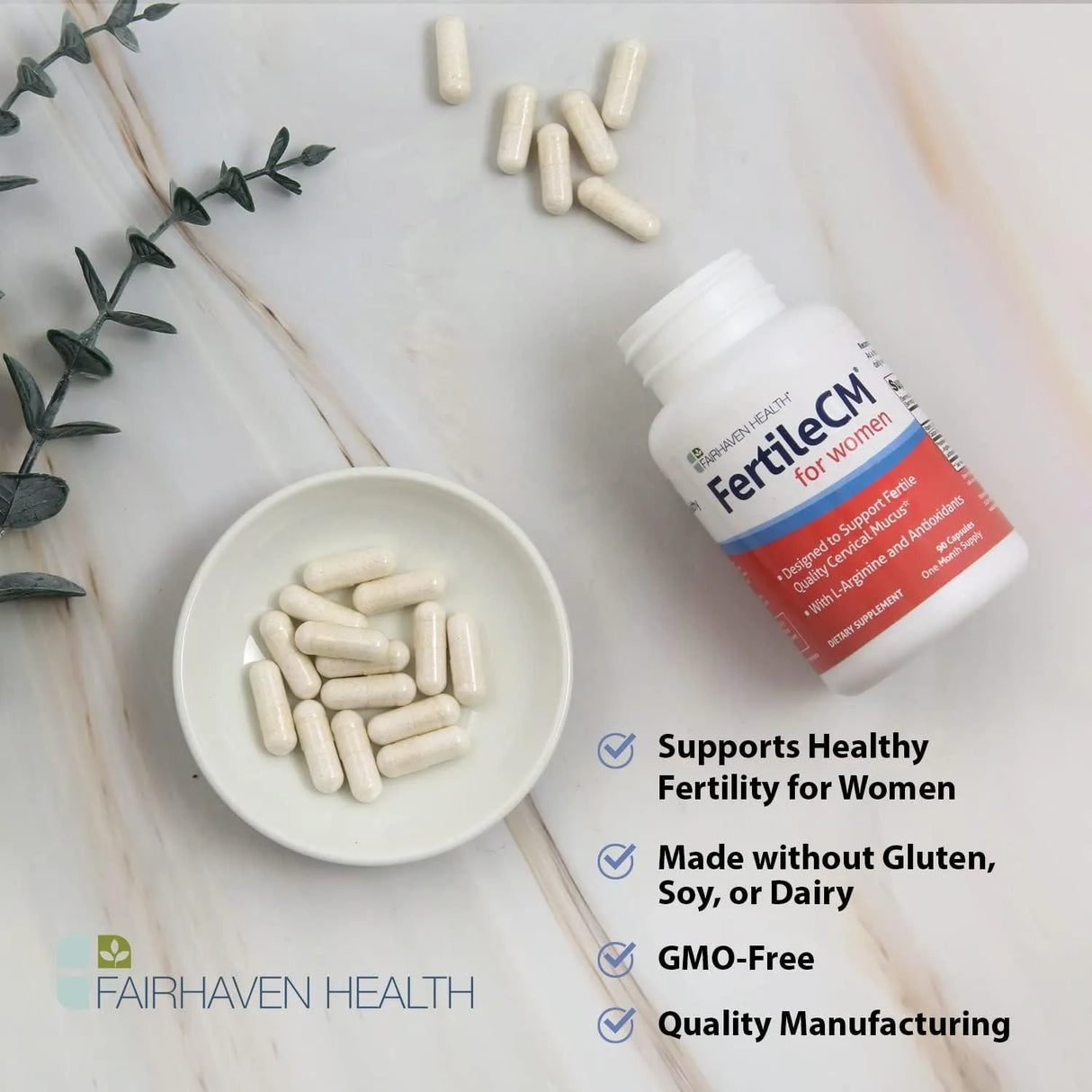 FAIRHAVEN HEALTH - Fairhaven Health FertileCM Fertility Supplement For Women 90 Capsulas - The Red Vitamin MX - Suplementos Alimenticios - {{ shop.shopifyCountryName }}