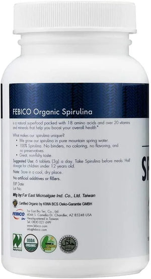 FEBICO - FEBICO Organic Spirulina Tablets 500Mg. 180 Tabletas - The Red Vitamin MX - Suplementos Alimenticios - {{ shop.shopifyCountryName }}