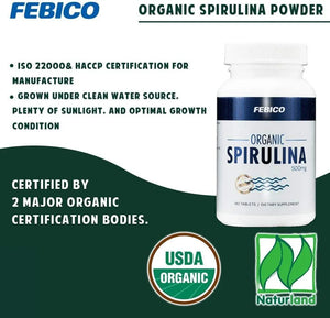 FEBICO - FEBICO Organic Spirulina Tablets 500Mg. 180 Tabletas - The Red Vitamin MX - Suplementos Alimenticios - {{ shop.shopifyCountryName }}