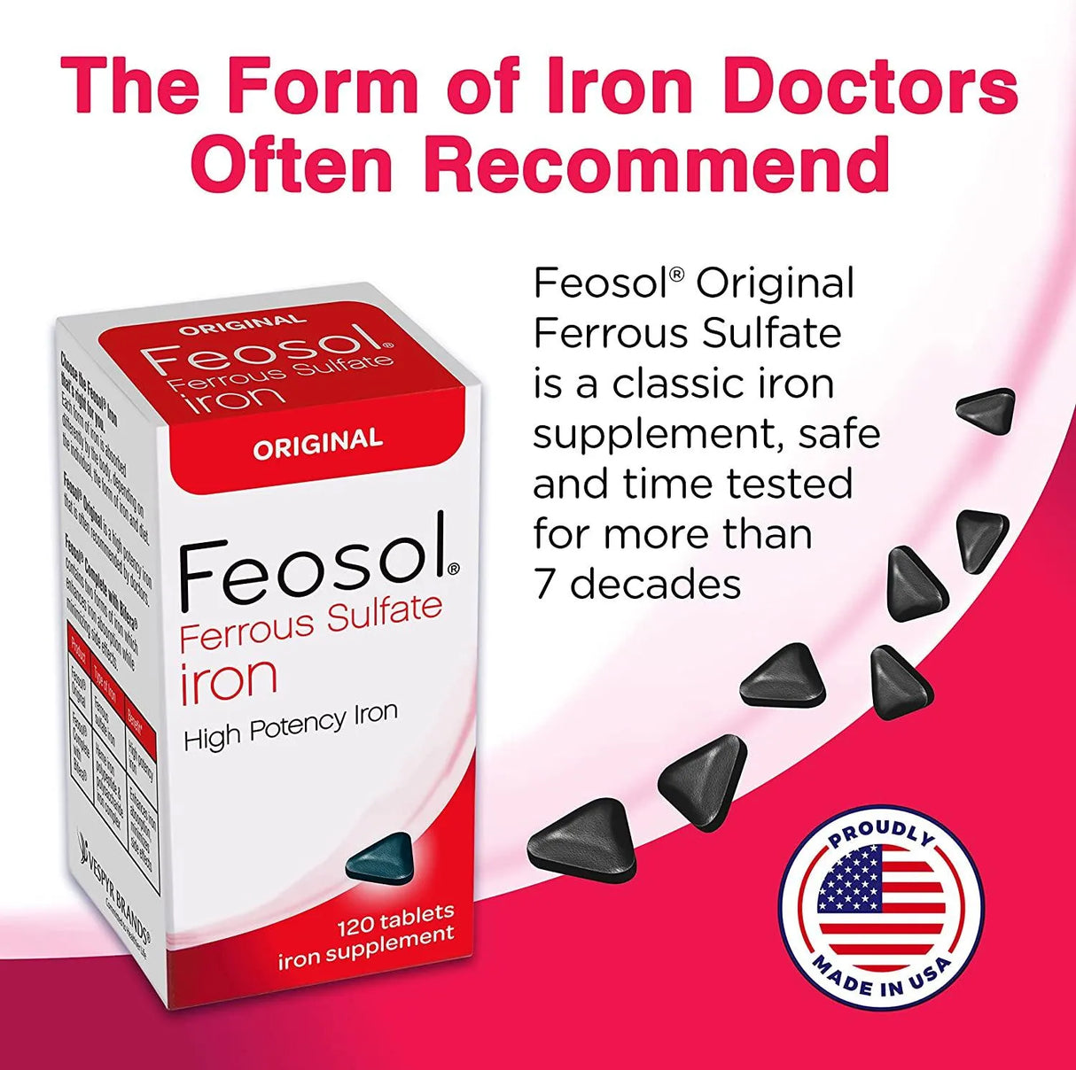 FEOSOL - Feosol Original Iron Supplement Tablets 325Mg. 120 Tabletas - The Red Vitamin MX - Suplementos Alimenticios - {{ shop.shopifyCountryName }}