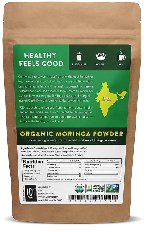 FGO - FGO Organic Moringa Oleifera Leaf Powder 453Gr. - The Red Vitamin MX - Suplementos Alimenticios - {{ shop.shopifyCountryName }}