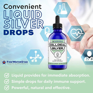 FIREWATERSTAR HEALTH SUPPLEMENTS - FireWaterStar Colloidal Silver 120Ml. - The Red Vitamin MX - Suplementos Alimenticios - {{ shop.shopifyCountryName }}