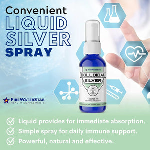 FIREWATERSTAR HEALTH SUPPLEMENTS - FireWaterStar Colloidal Silver Spray 50 PPM 120Ml. - The Red Vitamin MX - Suplementos Alimenticios - {{ shop.shopifyCountryName }}