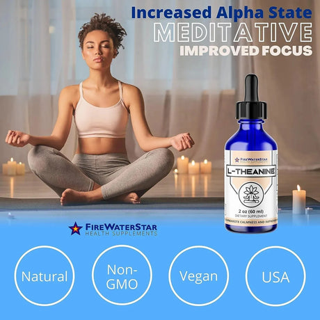 FIREWATERSTAR HEALTH SUPPLEMENTS - FireWaterStar L-Theanine Liquid Drops 200Mg. 60Ml. - The Red Vitamin MX - Suplementos Alimenticios - {{ shop.shopifyCountryName }}