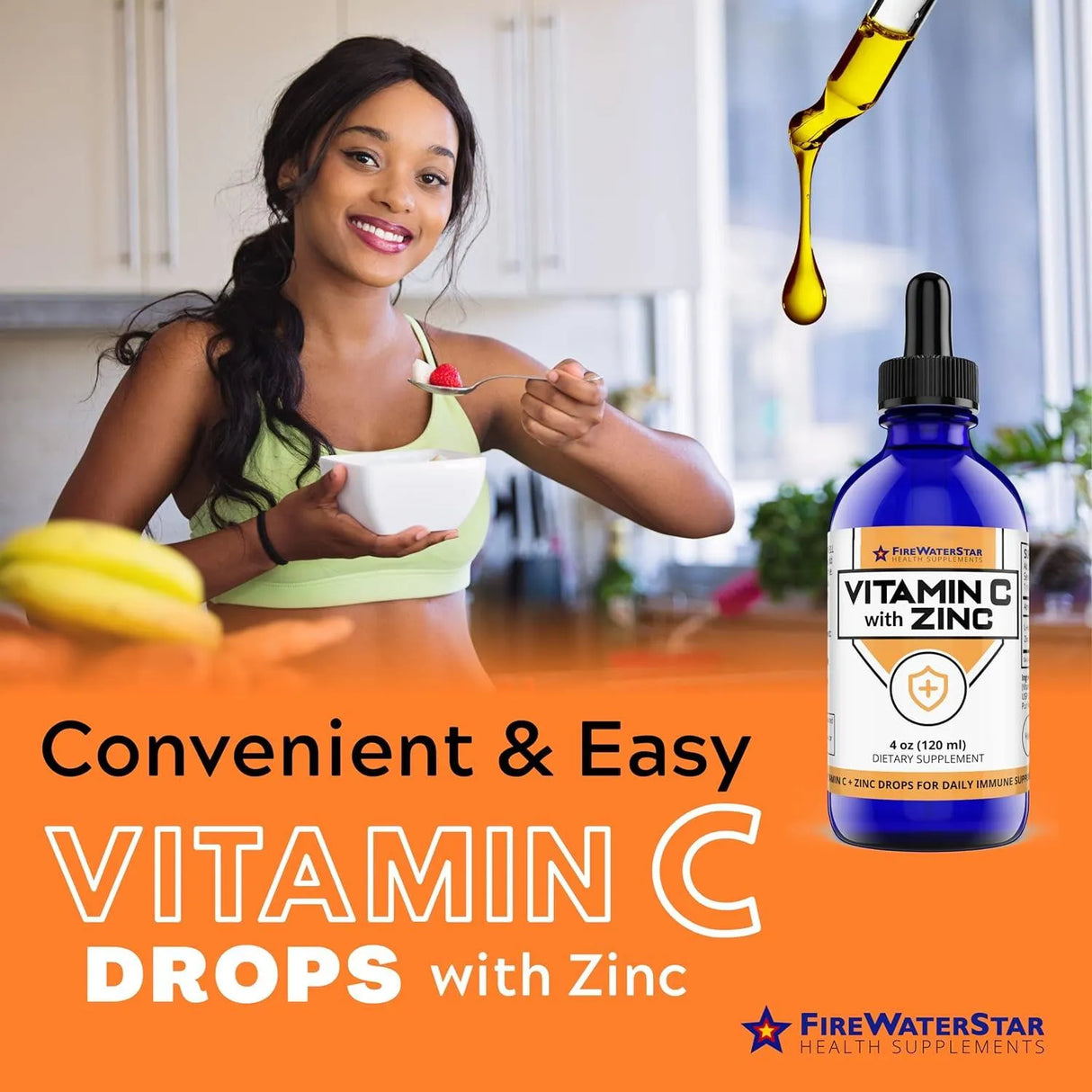 FIREWATERSTAR HEALTH SUPPLEMENTS - FireWaterStar Liquid Vitamin C + Zinc 120Ml. - The Red Vitamin MX - Suplementos Alimenticios - {{ shop.shopifyCountryName }}