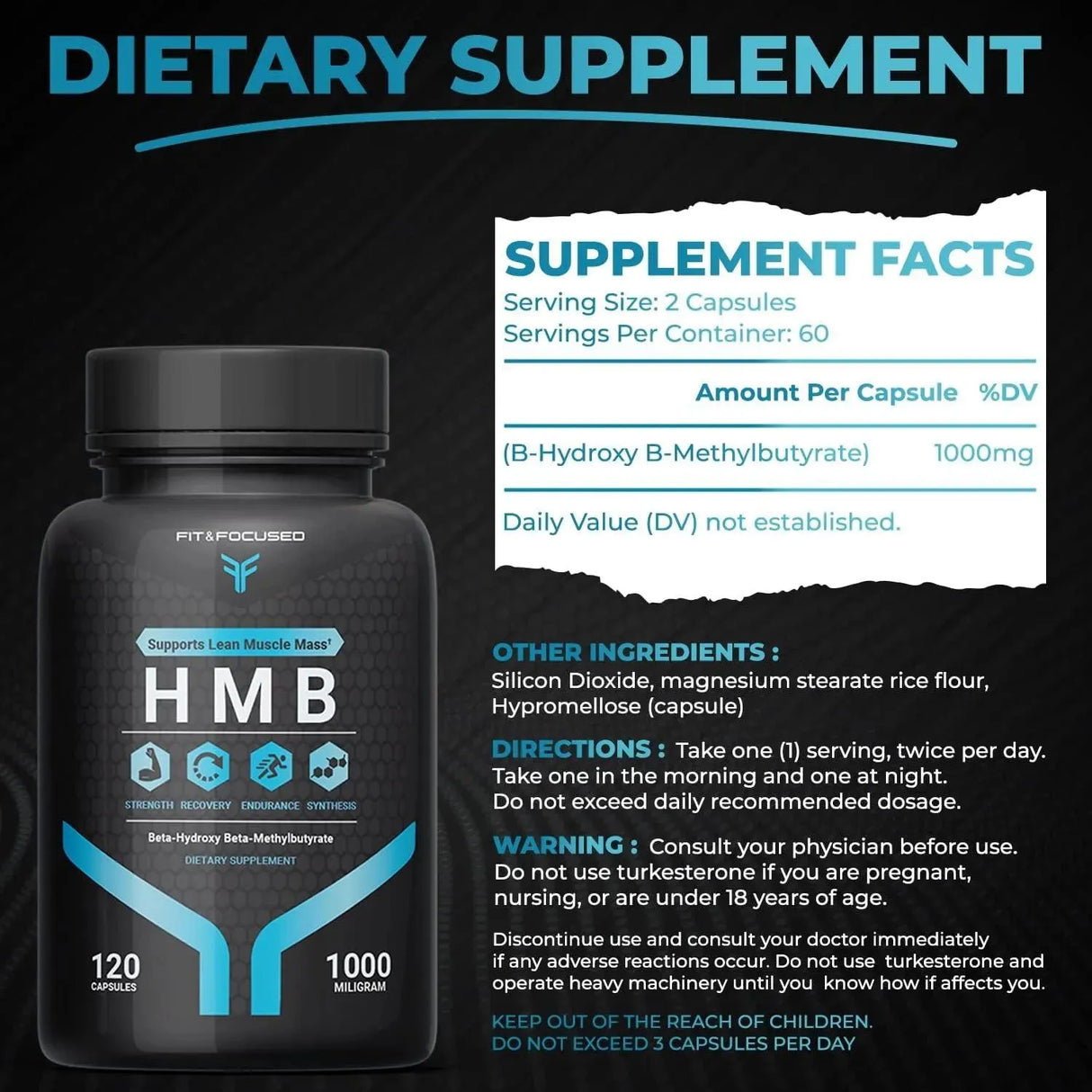 FIT AND FOCUSED - Fit and Focused HMB Beta-Hydroxy Beta-Methylbutyrate 120 Capsulas - The Red Vitamin MX - Suplementos Alimenticios - {{ shop.shopifyCountryName }}