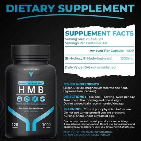 FIT AND FOCUSED - Fit and Focused HMB Beta-Hydroxy Beta-Methylbutyrate 120 Capsulas - The Red Vitamin MX - Suplementos Alimenticios - {{ shop.shopifyCountryName }}