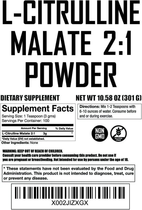 FIT LANE NUTRITION - Fit Lane Nutrition L Citrulline Malate 2 1 Powder 300Gr. - The Red Vitamin MX - Suplementos Alimenticios - {{ shop.shopifyCountryName }}