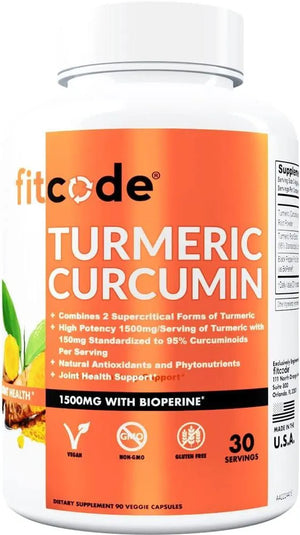 FITCODE - fitcode Turmeric Curcumin with 95% Curcuminoids 1500Mg. 90 Capsulas - The Red Vitamin MX - Suplementos Alimenticios - {{ shop.shopifyCountryName }}