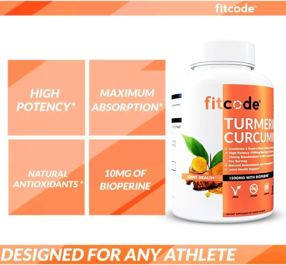 FITCODE - fitcode Turmeric Curcumin with 95% Curcuminoids 1500Mg. 90 Capsulas - The Red Vitamin MX - Suplementos Alimenticios - {{ shop.shopifyCountryName }}