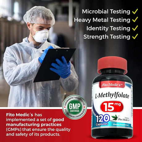FITO MEDIC´S - FITO MEDIC'S Lab Methylfolate 15Mg. 120 Capsulas - The Red Vitamin MX - Suplementos Alimenticios - {{ shop.shopifyCountryName }}