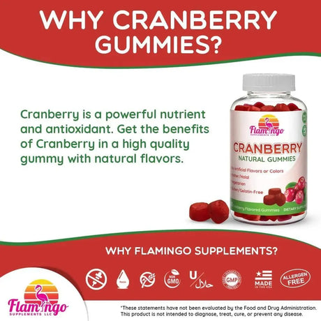 FLAMINGO SUPPLEMENTS - Flamingo Supplements Cranberry Gummies 1000Mg. 60 Capsulas - The Red Vitamin MX - Suplementos Alimenticios - {{ shop.shopifyCountryName }}