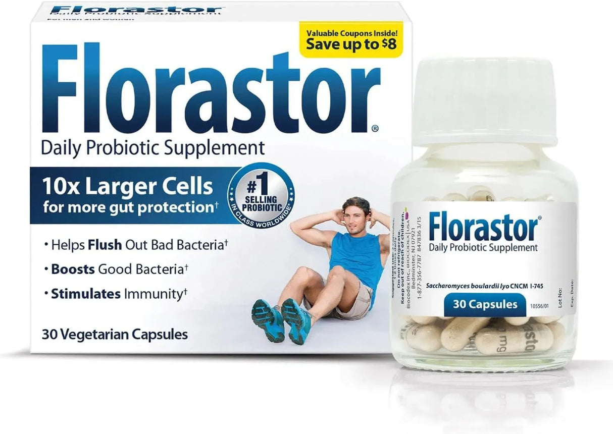FLORASTOR - Florastor Probiotics 30 Capsulas - The Red Vitamin MX - Suplementos Alimenticios - {{ shop.shopifyCountryName }}