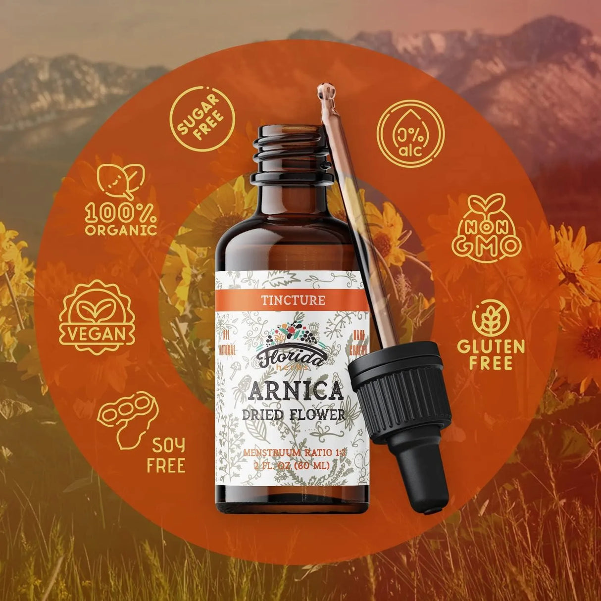 FLORIDA HERBS - Florida Herbs Arnica Tincture 60Ml. - The Red Vitamin MX - Suplementos Alimenticios - {{ shop.shopifyCountryName }}