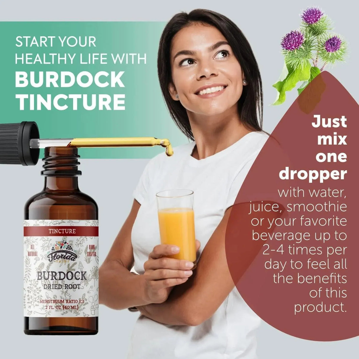FLORIDA HERBS - Florida Herbs Burdock Tincture 2 Fl.Oz. - The Red Vitamin MX - Suplementos Alimenticios - {{ shop.shopifyCountryName }}