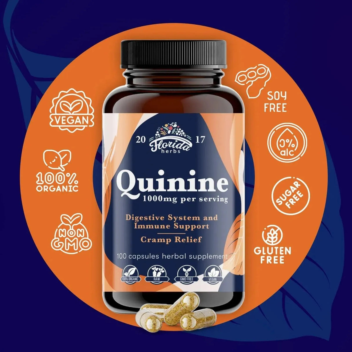 FLORIDA HERBS - Florida Herbs Quinine 1000Mg. 100 Capsulas - The Red Vitamin MX - Suplementos Alimenticios - {{ shop.shopifyCountryName }}
