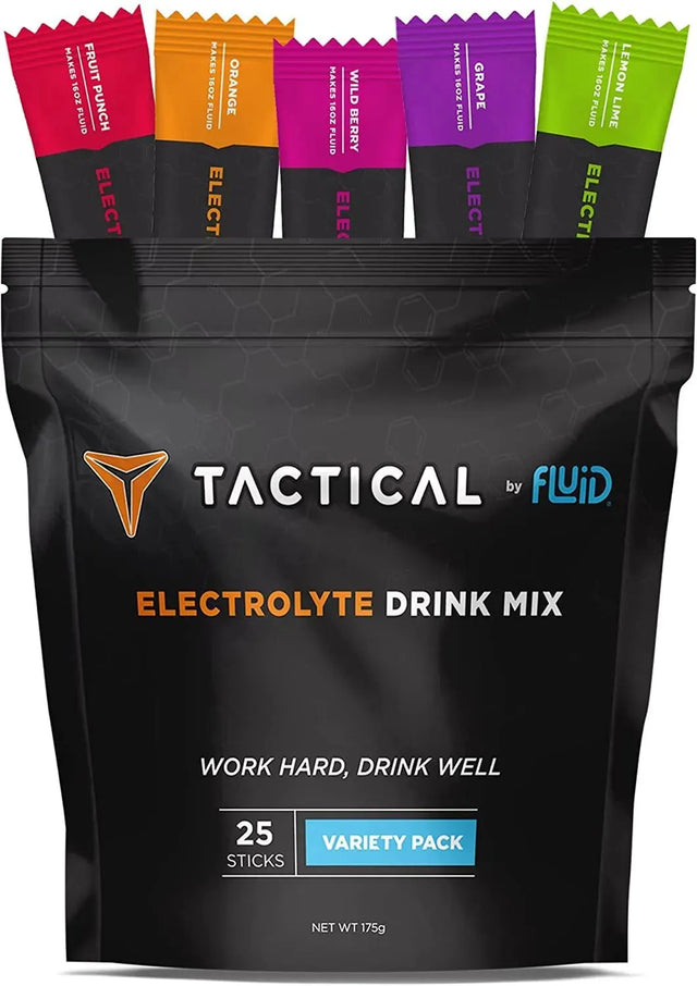 FLUID TACTICAL - Fluid Tactical Electrolyte Powder Packets Variety Pack 25 Paquetes - The Red Vitamin MX - Suplementos Alimenticios - {{ shop.shopifyCountryName }}