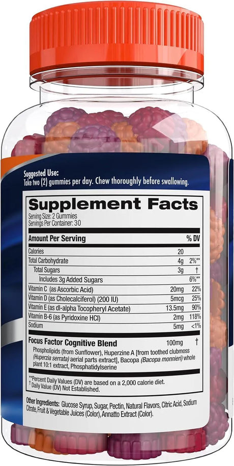 FOCUS FACTOR - Focus Factor Nootropic Gummies 60 Gomitas 2 Pack - The Red Vitamin MX - Suplementos Alimenticios - {{ shop.shopifyCountryName }}