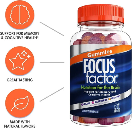 FOCUS FACTOR - Focus Factor Nootropic Gummies 60 Gomitas 2 Pack - The Red Vitamin MX - Suplementos Alimenticios - {{ shop.shopifyCountryName }}