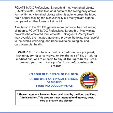 FOLATEMAXX - FolateMaxx L-Methylfolate 5Mg. 90 Capsulas - The Red Vitamin MX - Suplementos Alimenticios - {{ shop.shopifyCountryName }}