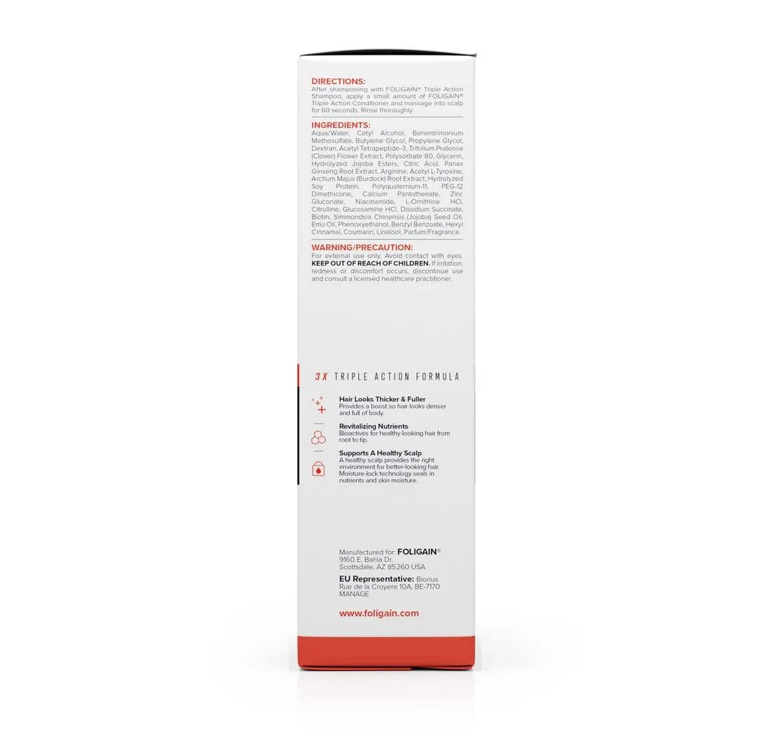 FOLIGAIN - Foligain Triple Action Conditioner For Thinning Hair 236Ml. - The Red Vitamin MX - Acondicionador Para Cabello - {{ shop.shopifyCountryName }}