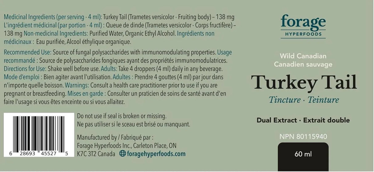 FORAGE HYPERFOODS - Forage Hyperfoods Turkey Tail Mushroom Tincture 60Ml. - The Red Vitamin MX - Suplementos Alimenticios - {{ shop.shopifyCountryName }}