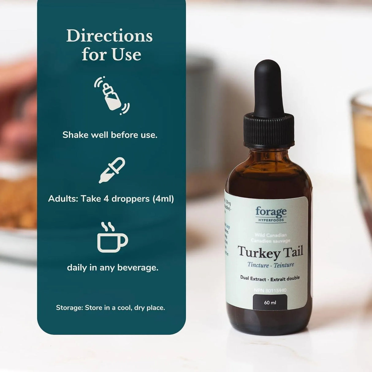 FORAGE HYPERFOODS - Forage Hyperfoods Turkey Tail Mushroom Tincture 60Ml. - The Red Vitamin MX - Suplementos Alimenticios - {{ shop.shopifyCountryName }}