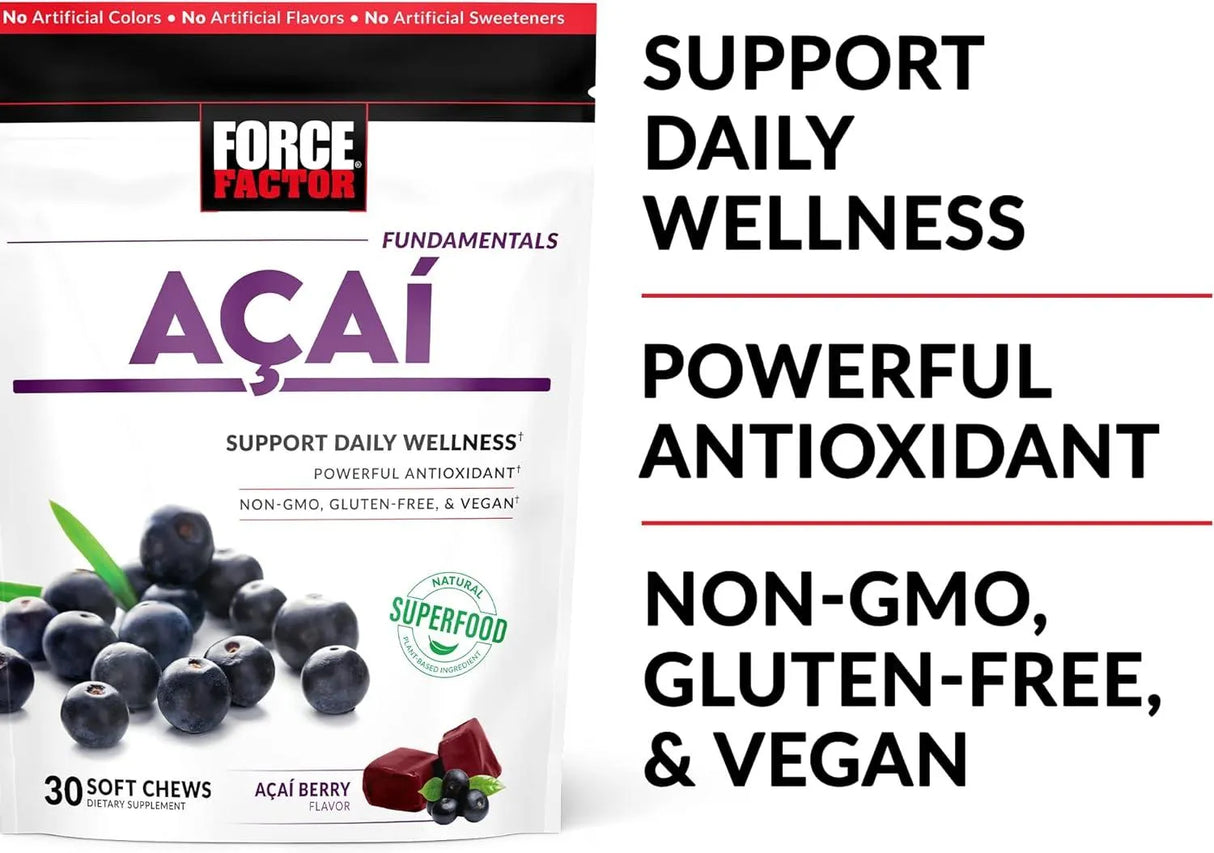 FORCE FACTOR - Force Factor Acai Soft Chews 30 Tabletas Masticables - The Red Vitamin MX - Suplementos Alimenticios - {{ shop.shopifyCountryName }}