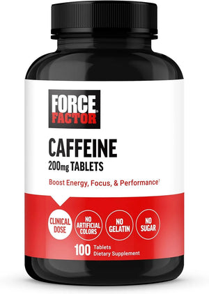 FORCE FACTOR - Force Factor Caffeine Pills 200Mg. 100 Tabletas - The Red Vitamin MX - Suplementos Alimenticios - {{ shop.shopifyCountryName }}