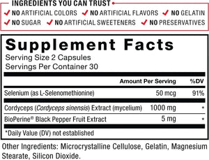 FORCE FACTOR - Force Factor Cordyceps 1000Mg. 60 Capsulas 2 Pack - The Red Vitamin MX - Suplementos Alimenticios - {{ shop.shopifyCountryName }}