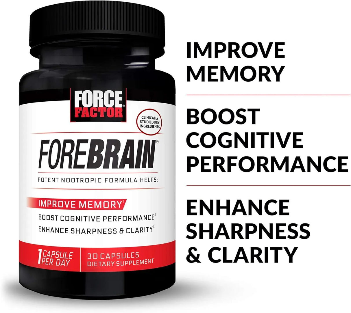 FORCE FACTOR - Force Factor Forebrain Nootropic Brain Supplement 30 Capsulas - The Red Vitamin MX - Suplementos Alimenticios - {{ shop.shopifyCountryName }}