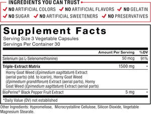 FORCE FACTOR - Force Factor Horny Goat Weed Max 1500Mg. 90 Capsulas - The Red Vitamin MX - Suplementos Alimenticios - {{ shop.shopifyCountryName }}