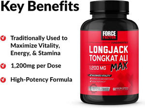 FORCE FACTOR - Force Factor Longjack Tongkat Ali Max 1200Mg. 60 Capsulas - The Red Vitamin MX - Suplementos Alimenticios - {{ shop.shopifyCountryName }}