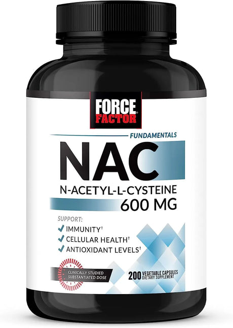 FORCE FACTOR - Force Factor NAC Supplement N-Acetyl Cysteine 600Mg. 200 Capsulas - The Red Vitamin MX - Suplementos Alimenticios - {{ shop.shopifyCountryName }}