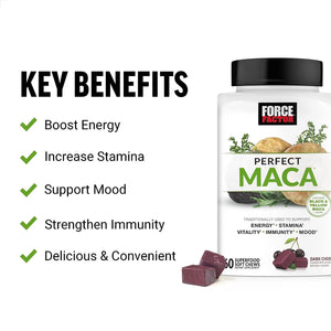 FORCE FACTOR - Force Factor Perfect Maca 60 Gomitas - The Red Vitamin MX - Suplementos Alimenticios - {{ shop.shopifyCountryName }}