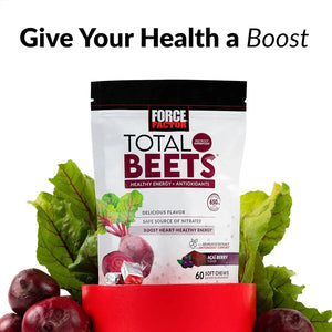 FORCE FACTOR - Force Factor Total Beets Soft Chews with Beetroot 60 Masticables 2 Pack - The Red Vitamin MX - Suplementos Alimenticios - {{ shop.shopifyCountryName }}