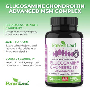 FOREST LEAF - Forest Leaf Glucosamine & Chondroitin with MSM Complex 120 Capsulas - The Red Vitamin MX - Suplementos Alimenticios - {{ shop.shopifyCountryName }}