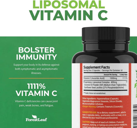 FOREST LEAF - ForestLeaf Liposomal C 1000Mg. 120 Capsulas - The Red Vitamin MX - Suplementos Alimenticios - {{ shop.shopifyCountryName }}