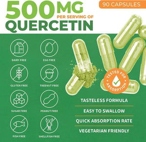 FOREST LEAF - ForestLeaf - Quercetin 500Mg. 90 Capsulas - The Red Vitamin MX - Suplementos Alimenticios - {{ shop.shopifyCountryName }}