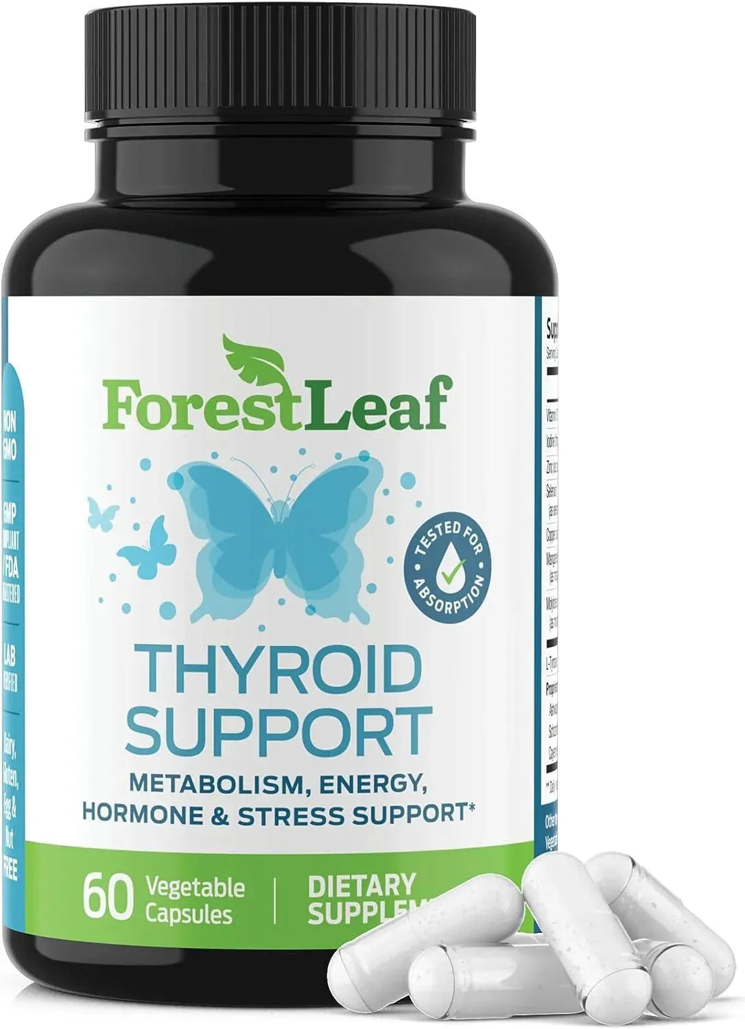 FOREST LEAF - ForestLeaf Thyroid Support for Women and Men with Iodine 60 Capsulas - The Red Vitamin MX - Suplementos Alimenticios - {{ shop.shopifyCountryName }}