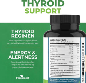 FOREST LEAF - ForestLeaf Thyroid Support for Women and Men with Iodine 60 Capsulas - The Red Vitamin MX - Suplementos Alimenticios - {{ shop.shopifyCountryName }}