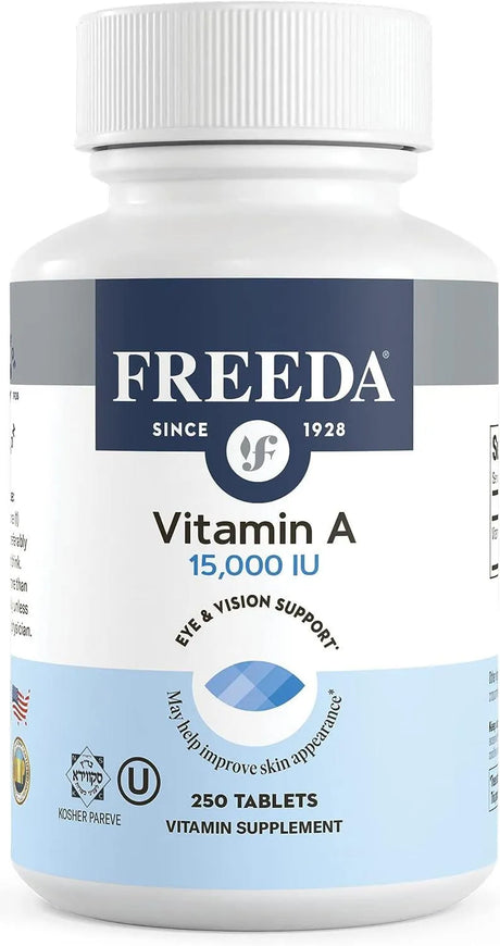 FREEDA - Freeda Kosher Vitamin A Palmitate 15,000 IU 250 Tabletas - The Red Vitamin MX - Suplementos Alimenticios - {{ shop.shopifyCountryName }}