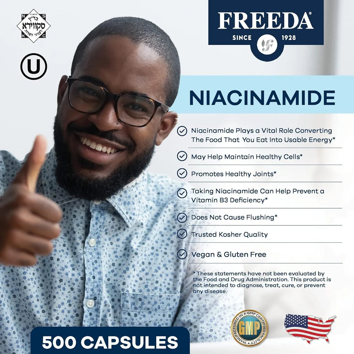 FREEDA - Freeda Niacinamide 250Mg. 500 Capsulas - The Red Vitamin MX - Suplementos Alimenticios - {{ shop.shopifyCountryName }}