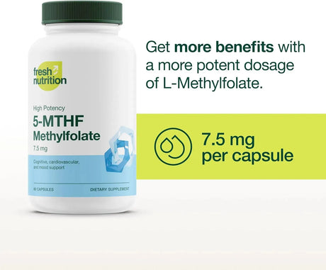 FRESH NUTRITION - Fresh Nutrition L Methylfolate 7.5Mg. 90 Capsulas - The Red Vitamin MX - Suplementos Alimenticios - {{ shop.shopifyCountryName }}