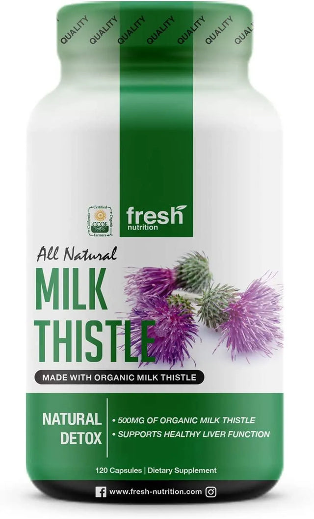 FRESH NUTRITION - Fresh Nutrition Milk Thistle Organic 2000Mg. 120 Capsulas - The Red Vitamin MX - Suplementos Alimenticios - {{ shop.shopifyCountryName }}